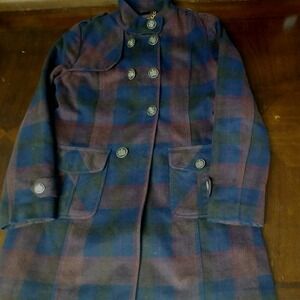 Coogi Women's Plaid Wool Blend Coat Jacket Size Large L Coat - Issue